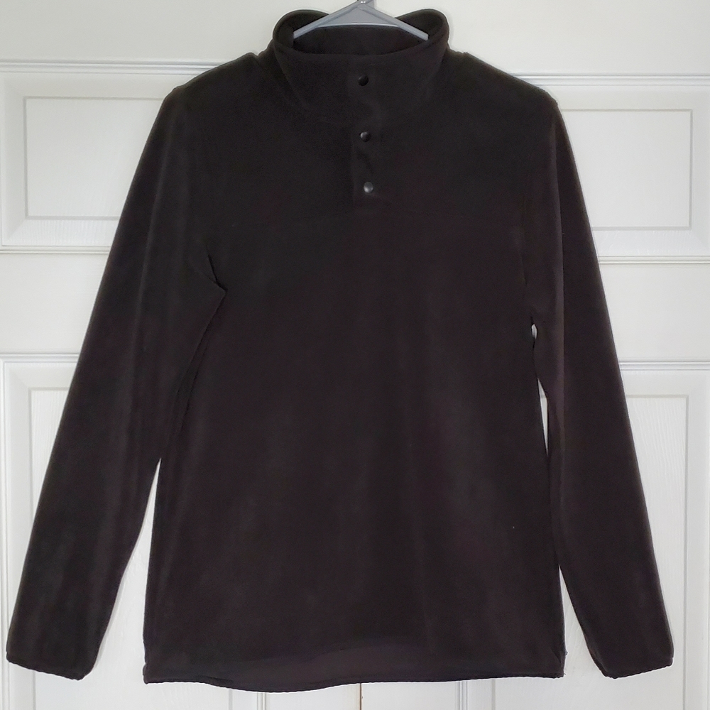 32 Degrees Women's Heat Long Sleeve Black Snap Neck Fleece Pullover Size Small
